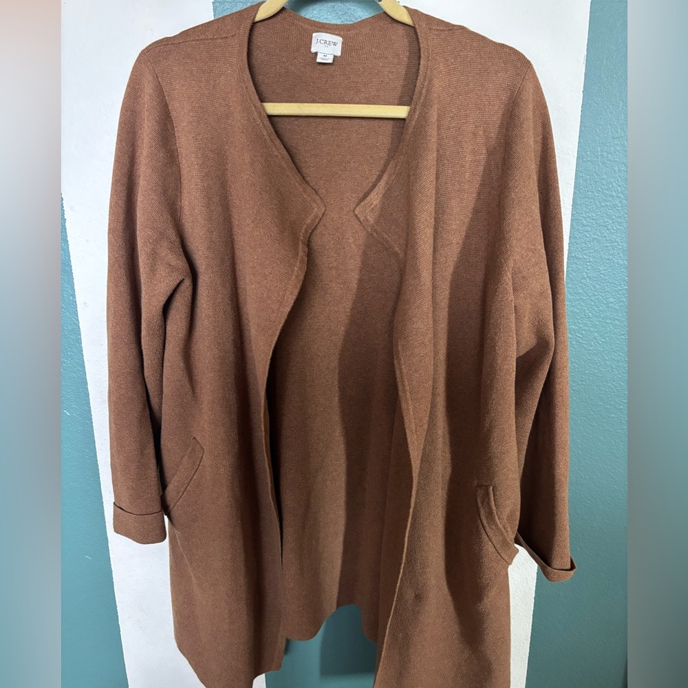 J. Crew Tan Open Front Cardigan
